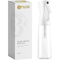 BeautifyBeauties Spray Bottle For Hair – Continuous Mister Spray Bottle for Hairstyling, Cleaning, Plants, Pets, Barbers, Salons, Essential Oil Scents (10.1 Ounce)