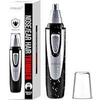 Ear and Nose Hair Trimmer Clipper - 2024 Professional Painless Eyebrow & Facial Hair Trimmer for Men Women,Battery-Operated Trimmer with IPX7 Waterproof,Dual Edge Blades for Easy Cleansing Black