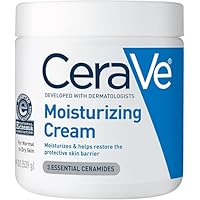 CeraVe Moisturizing Cream | Body and Face Moisturizer for Dry Skin | Body Cream with Hyaluronic Acid and Ceramides | Daily Moisturizer | Oil-Free | Fragrance Free | Non-Comedogenic | 19 Ounce
