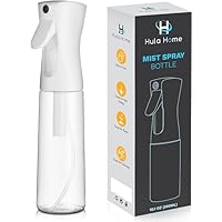 Hula Home Spray Bottle for Hair (10.1oz/300ml) - Continuous Empty Ultra Fine Plastic Water Mist Sprayer – For Hairstyling, Cleaning, Salons, Plants, Essential Oil Scents & More - White
