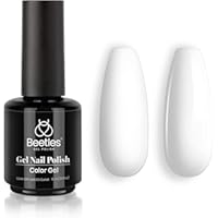 Beetles Gel Nail Polish, 1 Pcs 15ml White Color Soak Off Gel Polish Nail Art Manicure Salon DIY Gel Nail Design Decoration at Home Nail Lamp Needed Nails Manicure Kit Gift