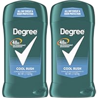 Degree Men Original Antiperspirant Deodorant for Men, Pack of 2, 48-Hour Sweat and Odor Protection, Cool Rush 2.7 oz