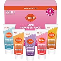 Lume Whole Body Deodorant 5 Pack Sampler - Invisible Cream Minis - 72 Hour Odor Control - Aluminum & Baking Soda Free (Clean Tangerine, Lavender Sage, Peony Rose, Toasted Coconut, Unscented)