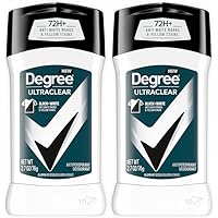 Degree Men UltraClear Antiperspirant Deodorant Black+White 2 Count 72-Hour Sweat & Odor Protection Antiperspirant For Men With MotionSense Technology 2.7 oz
